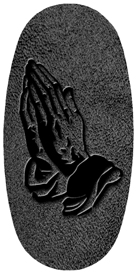 DASOV 516 BK SH BK Black Praying Hands Shimmer Black Background